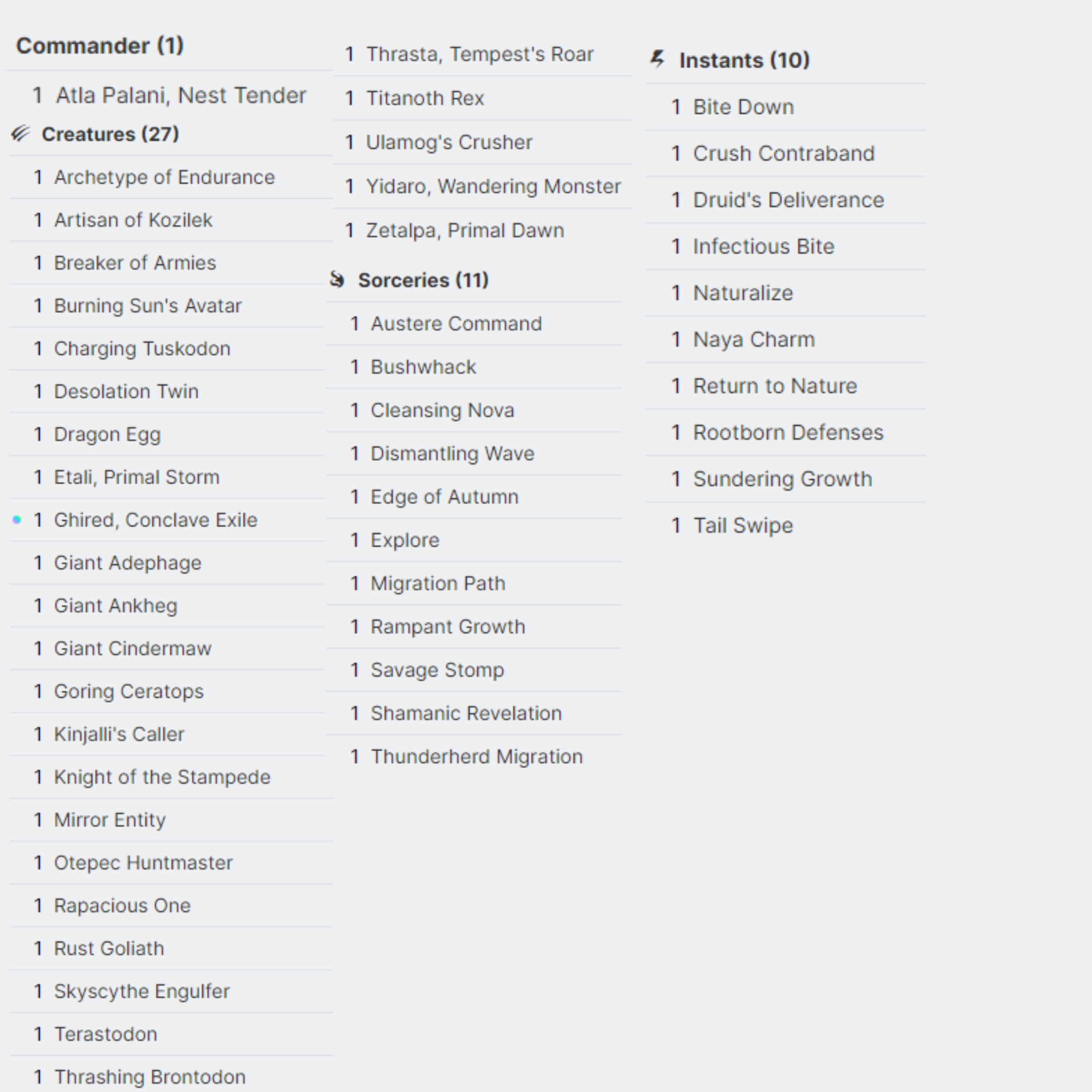 Atla Palani, Nest Tender - EDH Deck