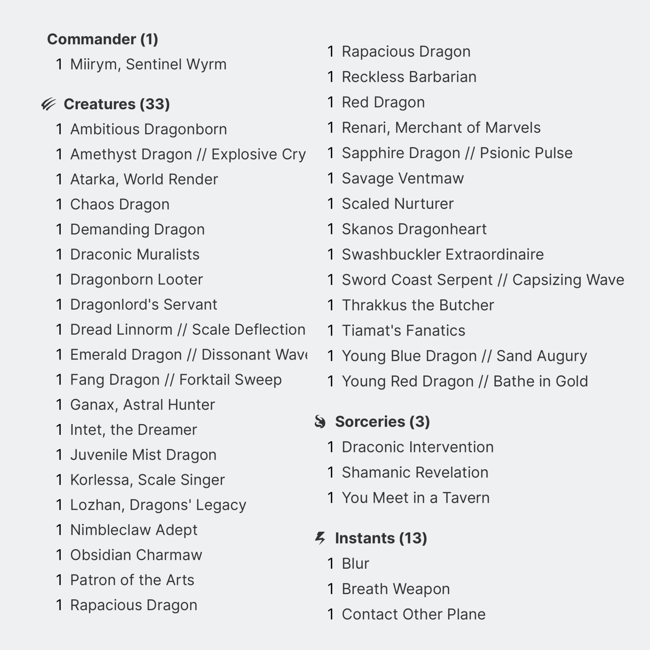 Miirym, Sentinel Wyrm - EDH Deck