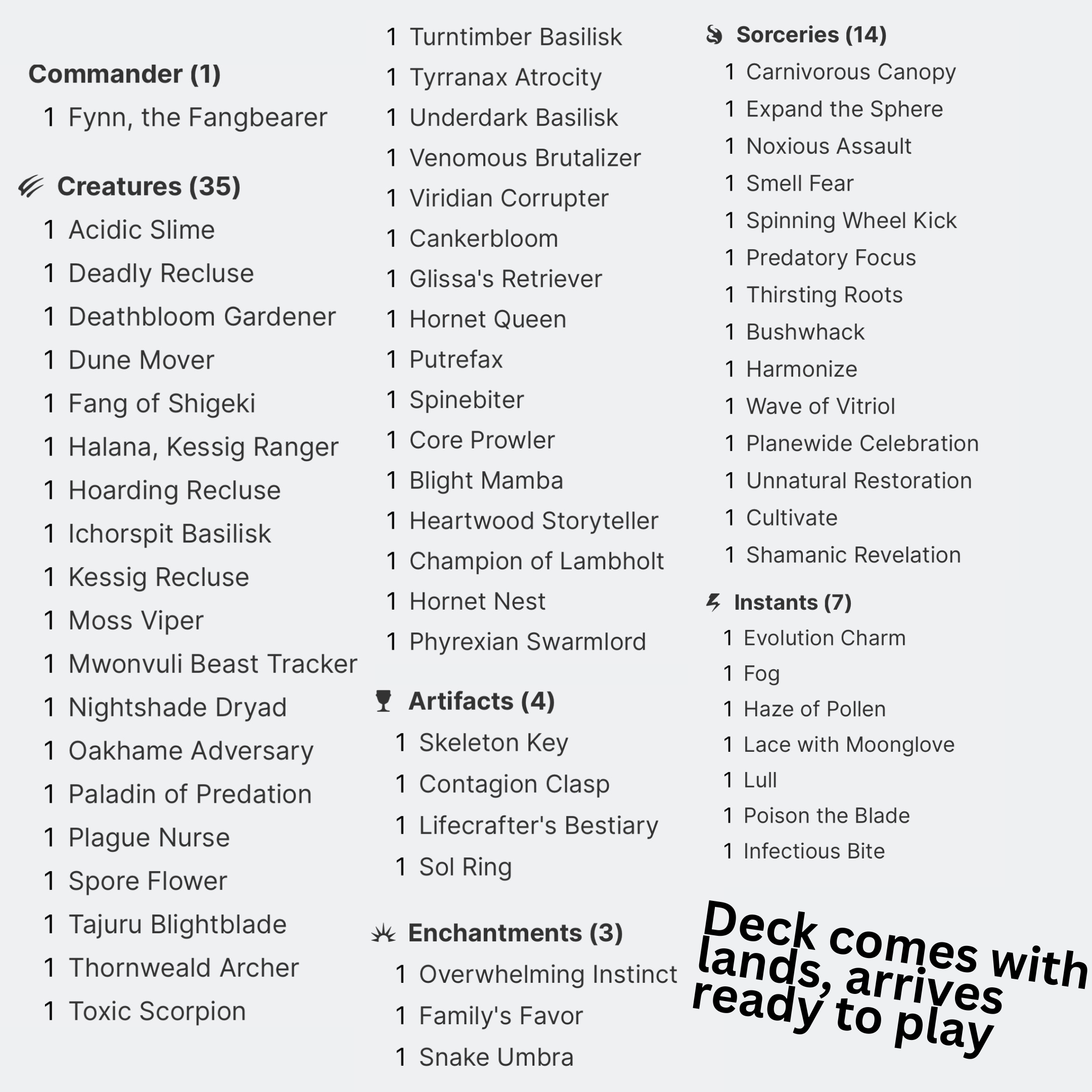 Fynn, The Fangbearer - EDH Deck