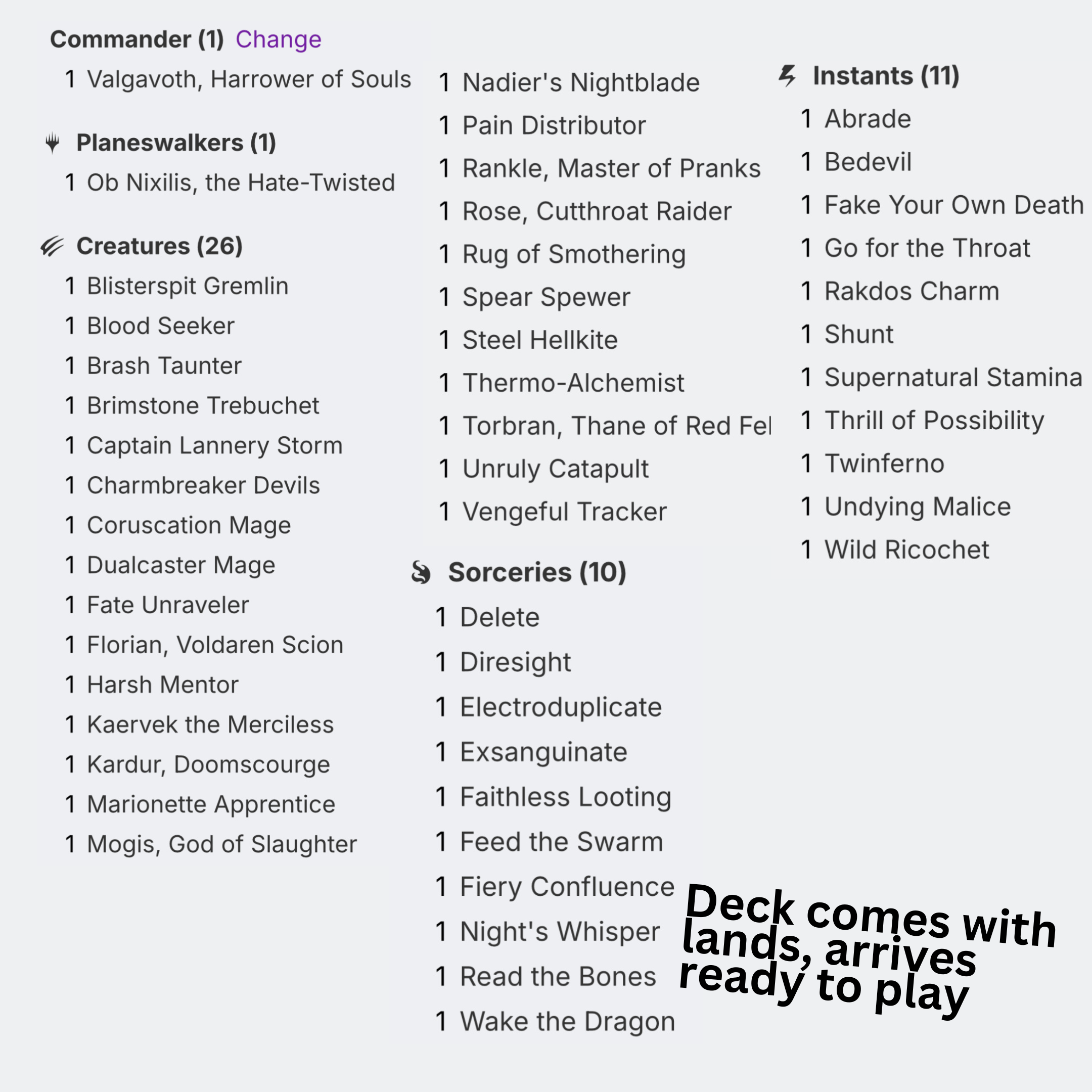 Valgavoth, Harrower of Souls - EDH Deck