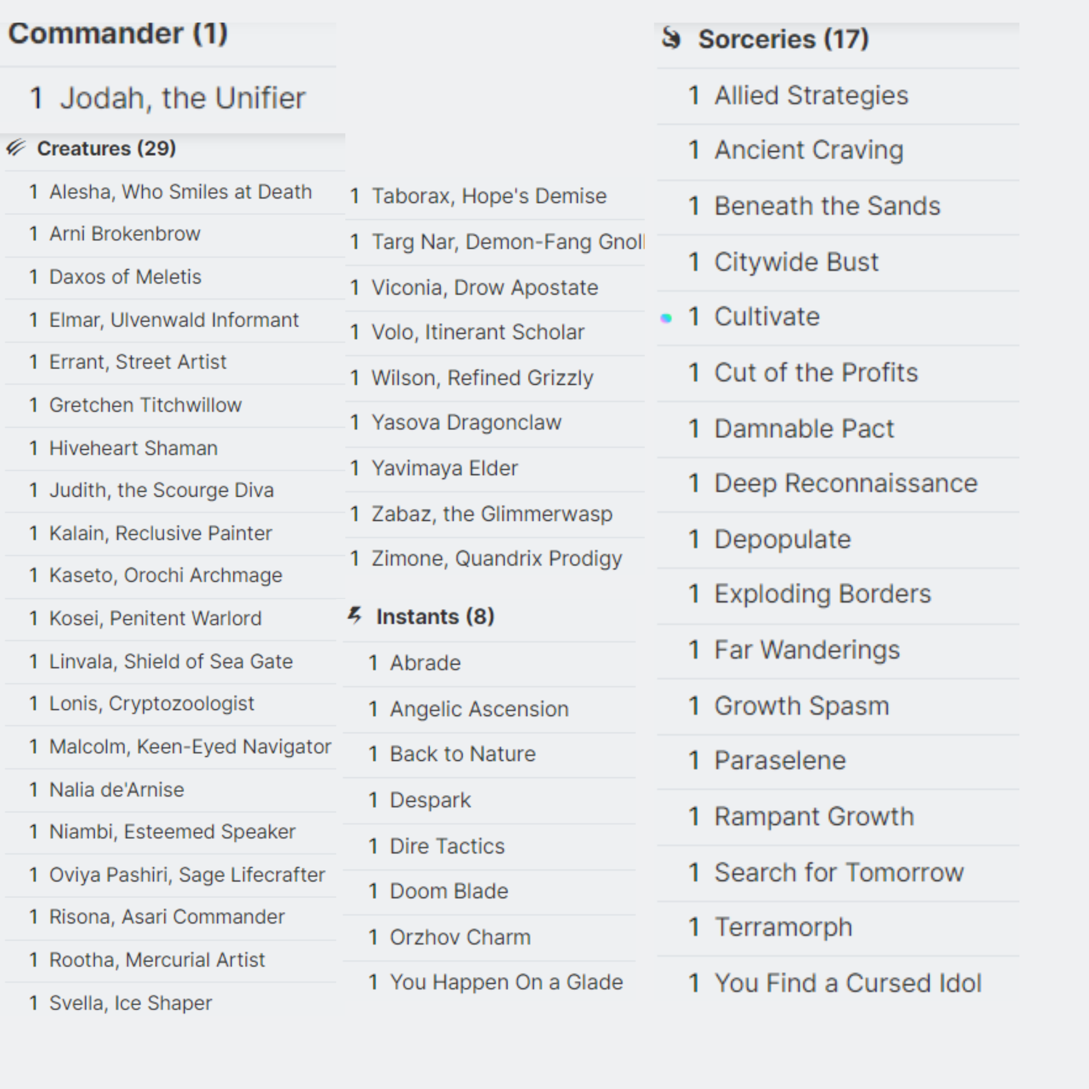 Jodah, The Unifier - EDH Deck