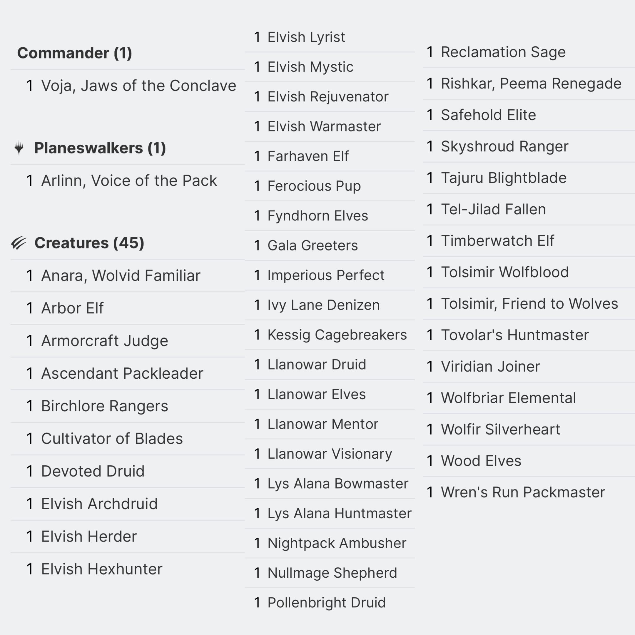 Voja, Jaws Of The Conclave - EDH Deck