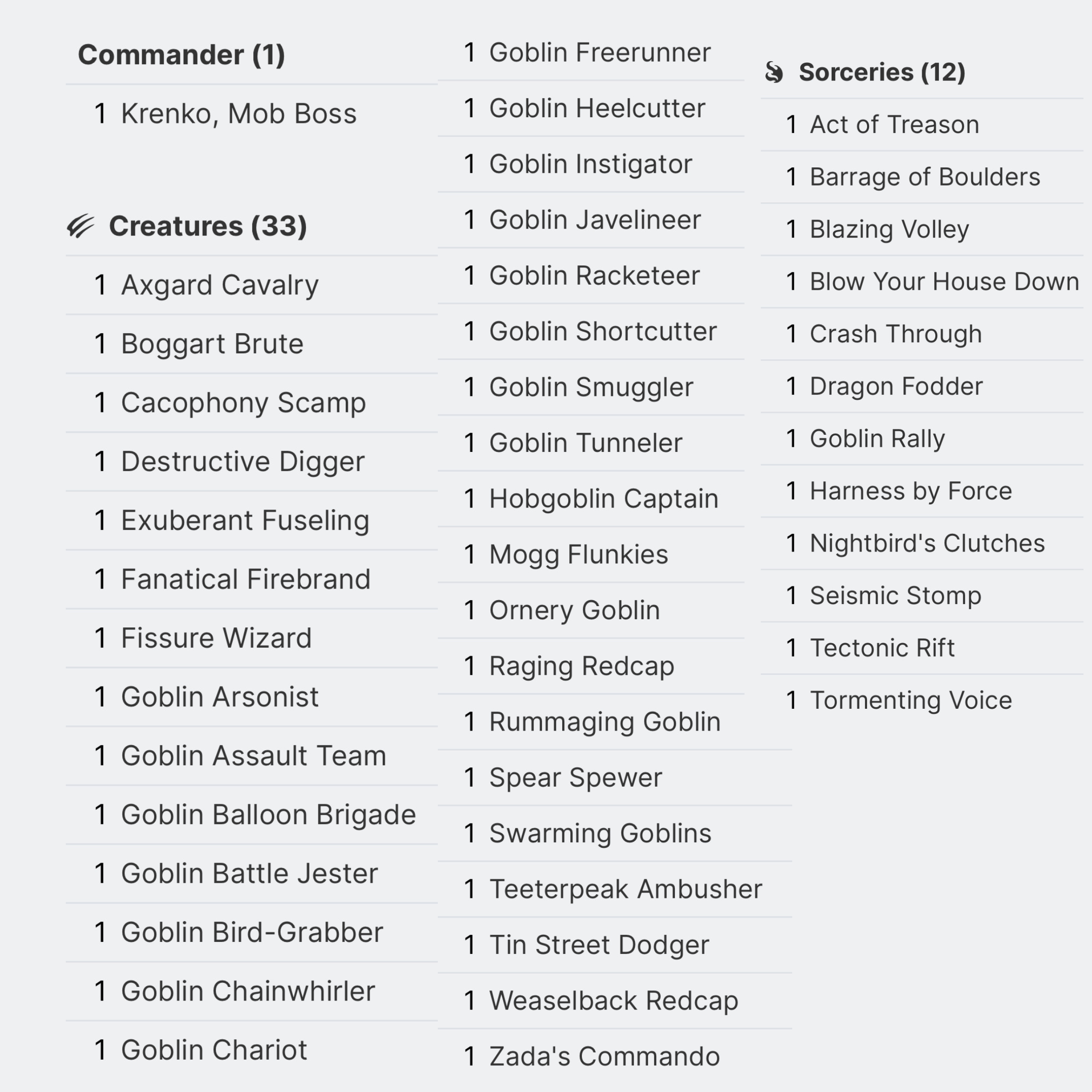 Krenko, Mob Boss - EDH Deck