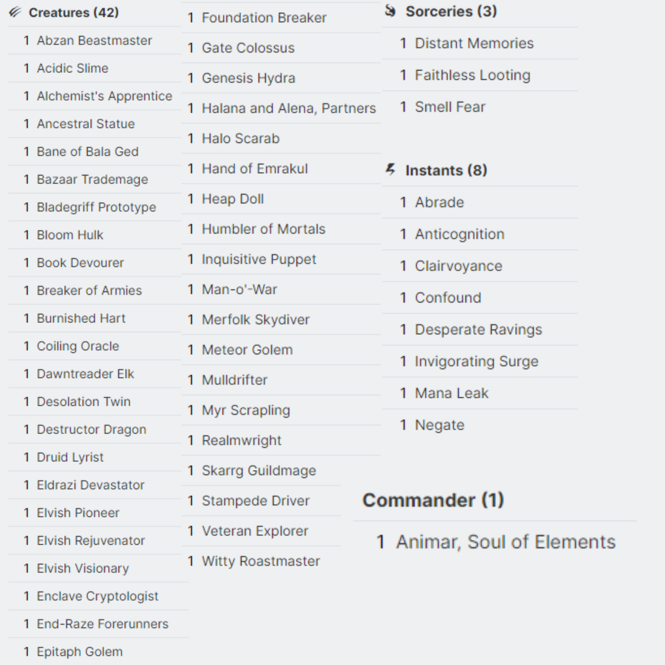 Animar, Soul of Elements - EDH Deck