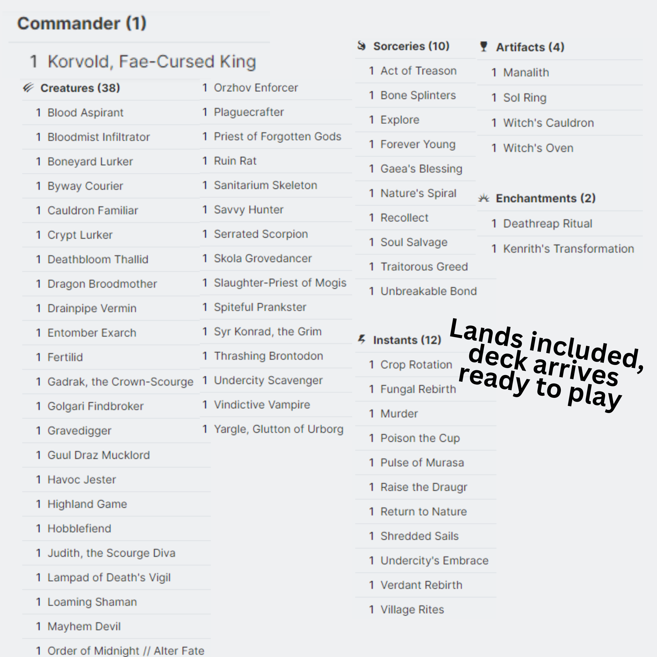 Korvold, Fae-Cursed King - EDH Deck