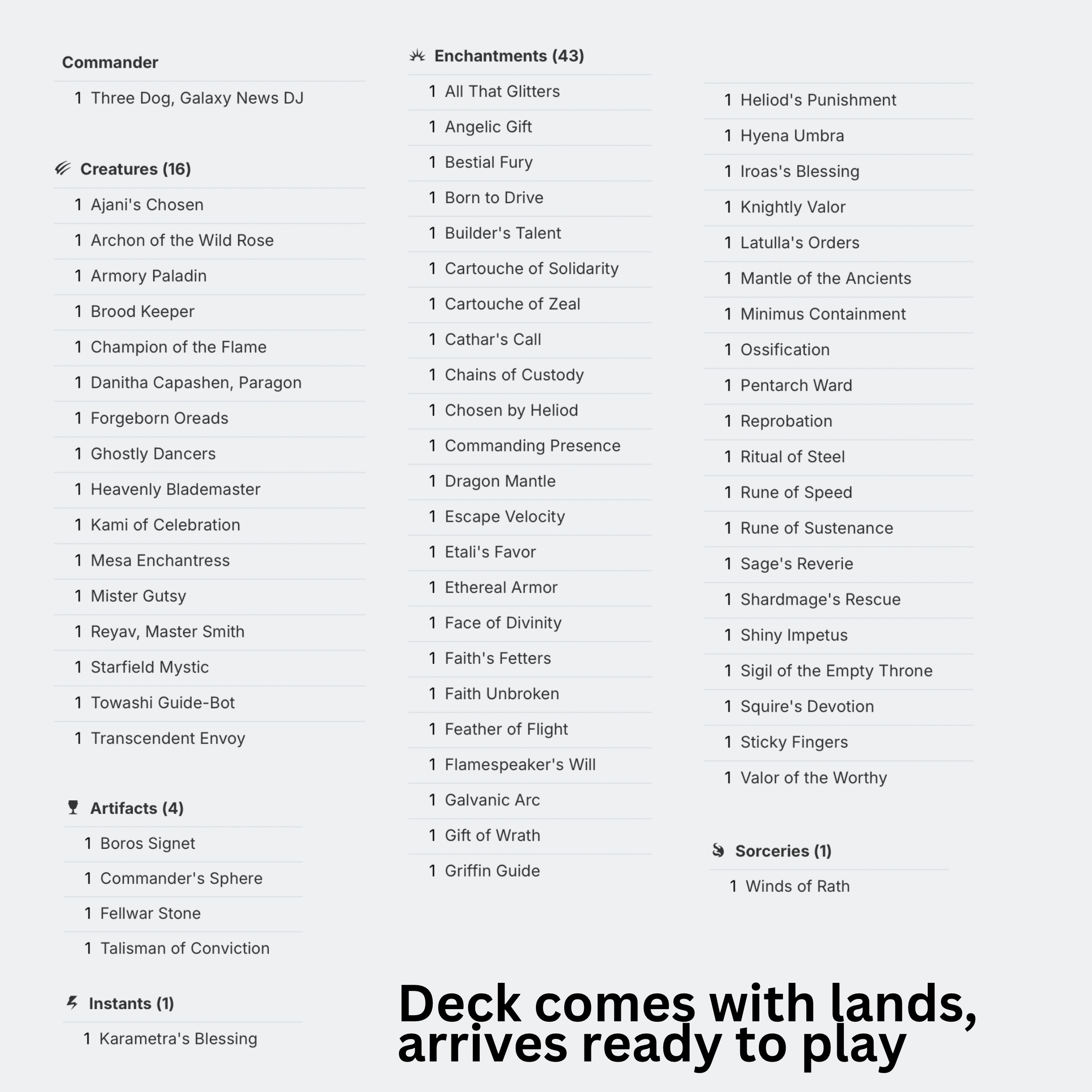 Three Dog, Galaxy News DJ - EDH Deck