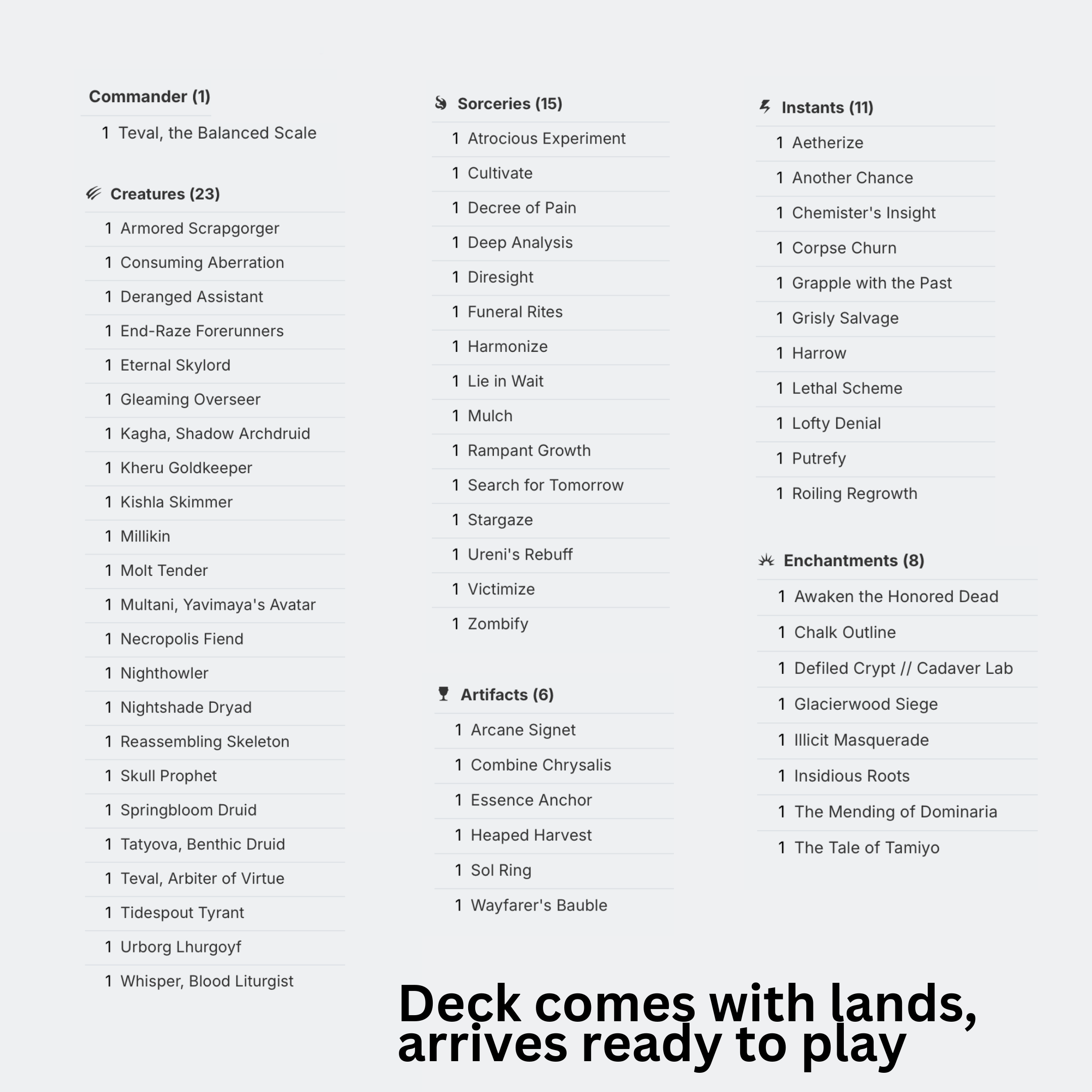 Teval, the Balanced Scale - EDH Deck
