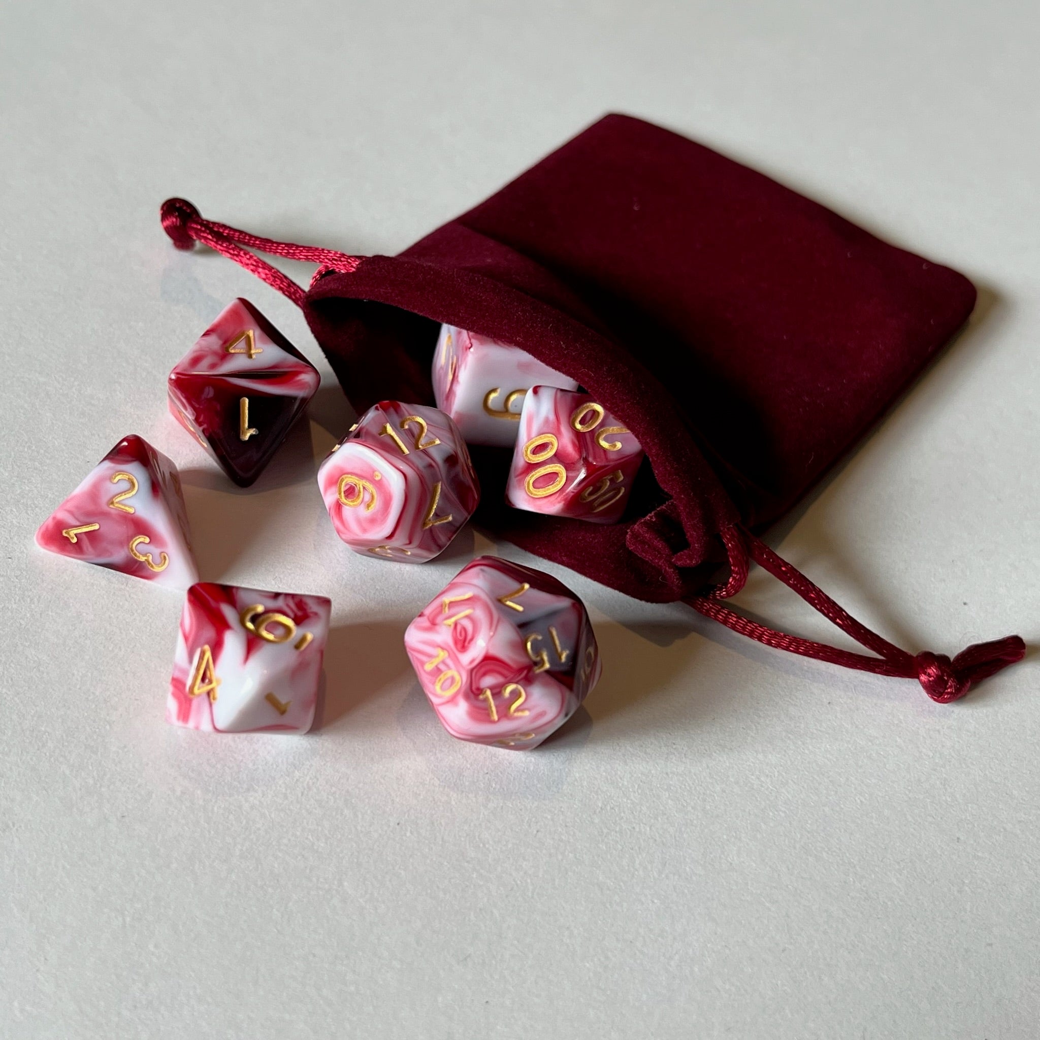 Marbled Red - Dice Set