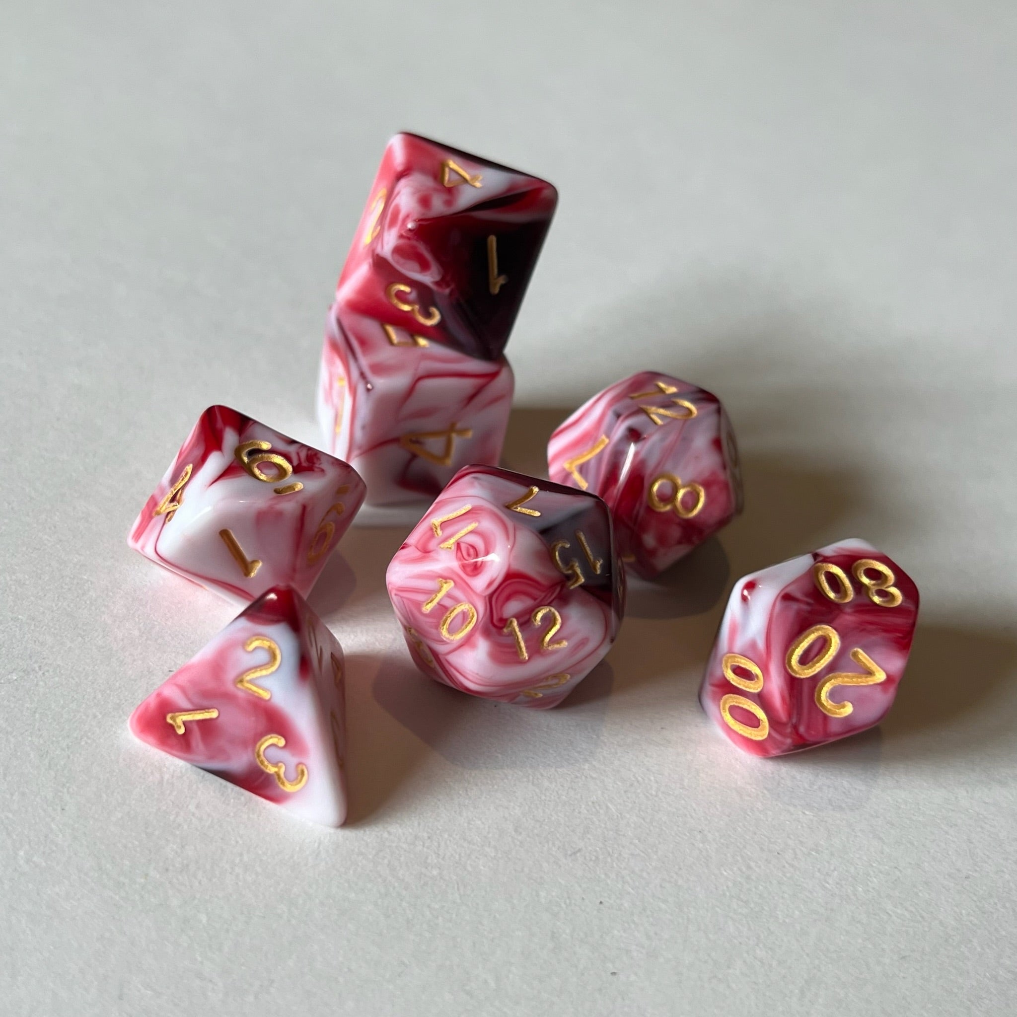 Marbled Red - Dice Set