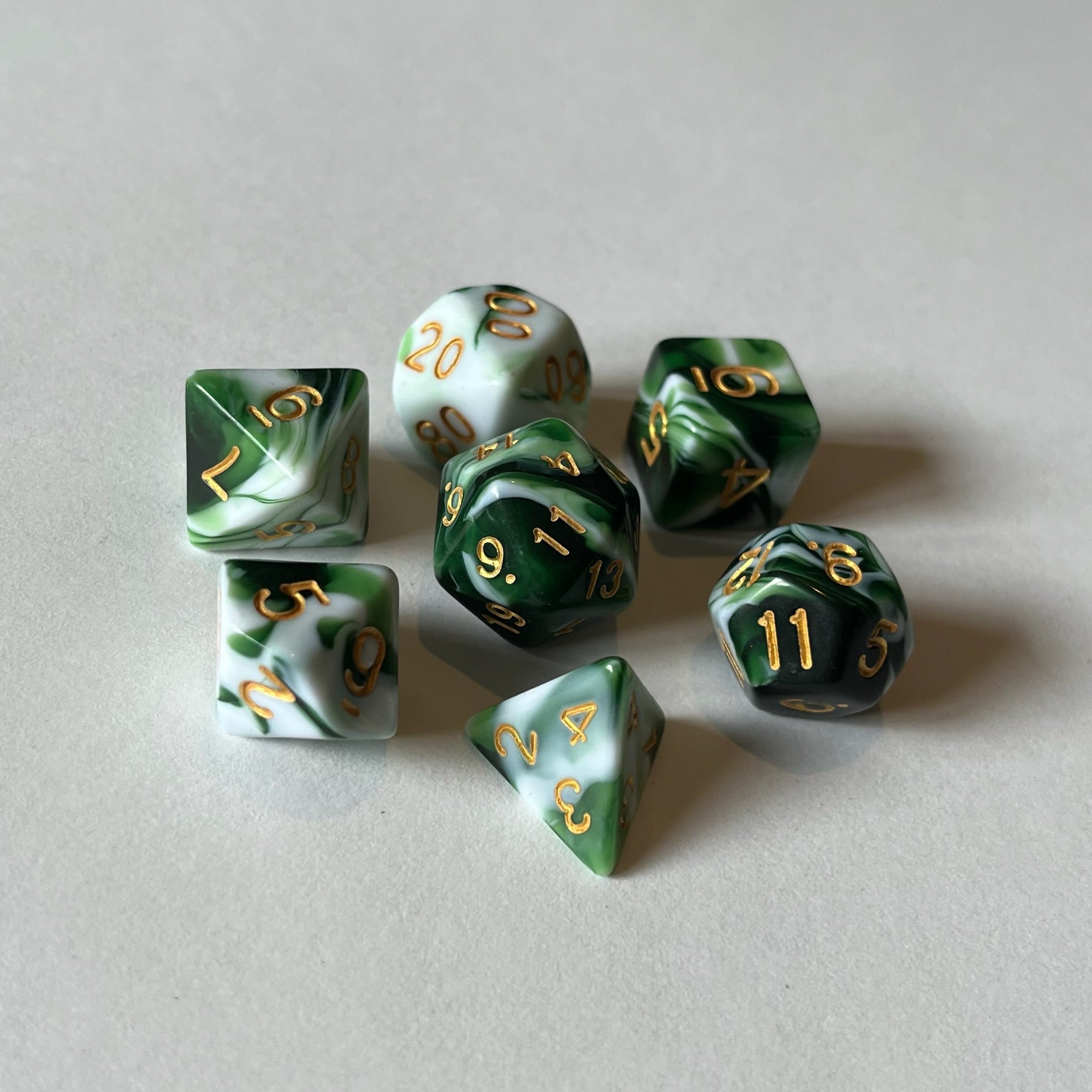 Marbled Green - Dice Set