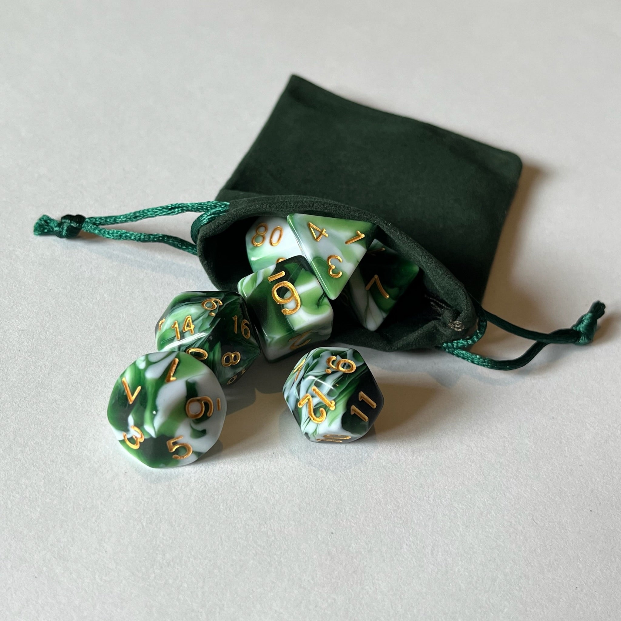 Marbled Green - Dice Set