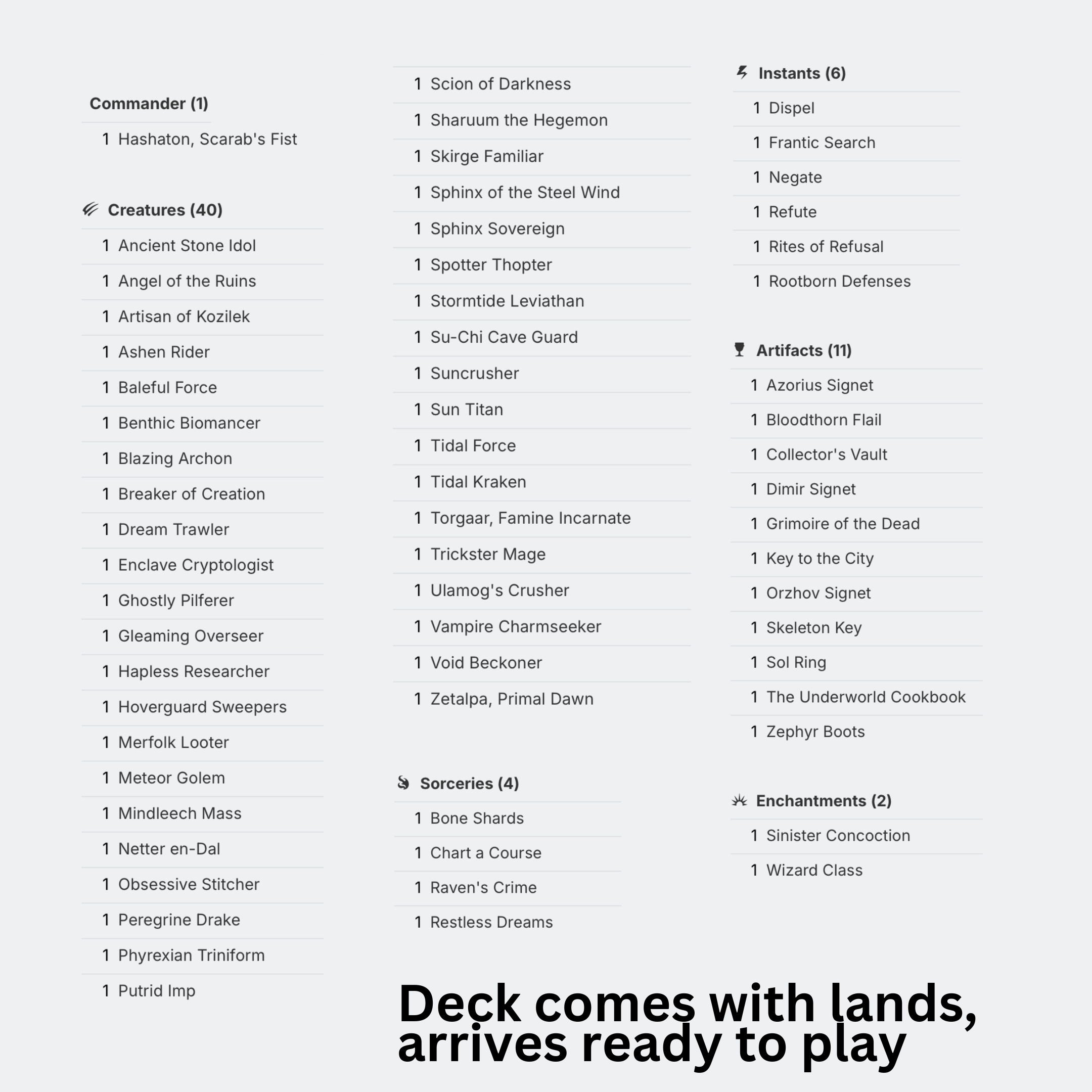 Hashaton, Scarab’s Fist - EDH Deck