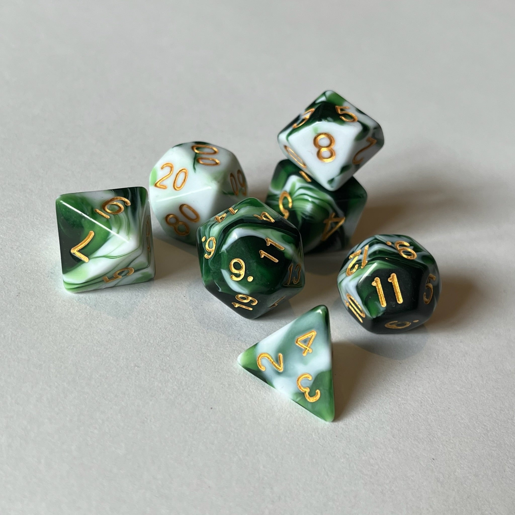 Marbled Green - Dice Set